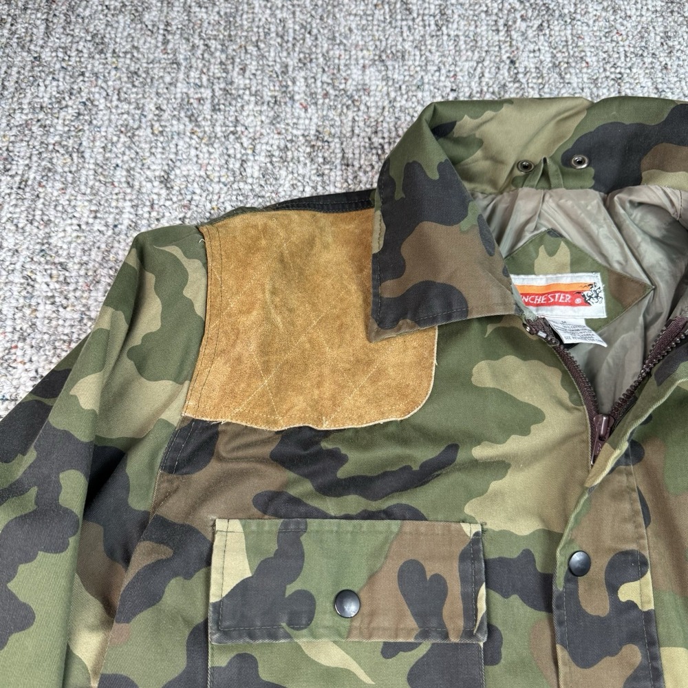 Vintage Winchester Jacket Mens Medium Camouflage Hunting Shooting Green Outdoors - Picture 2 of 13